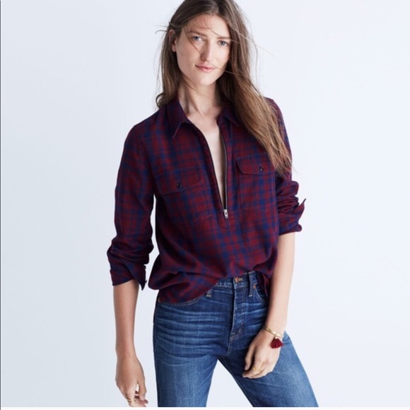 MADEWELL Popover Flannel with Zipper - Picture 2 of 5